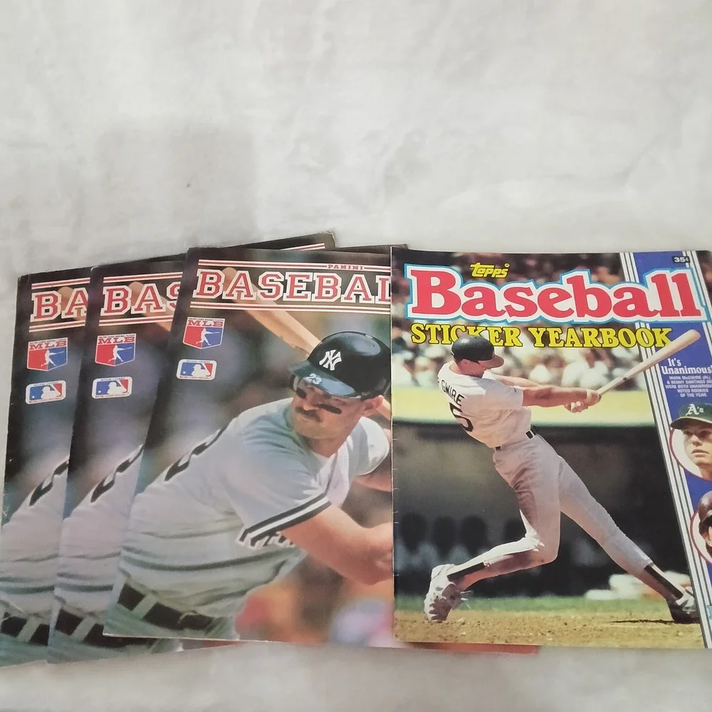 Vintage 1988 MLB Sticker Album Lot 4 Panini Topps Mark McGwire Cal Ripken Jr